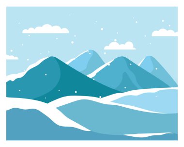 snow on the mountain range. a landscape illustration of the winter season. a cartoon drawing for adventure or holiday design theme.