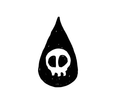 the illustration of a poisonous liquid sign in pencil scribble style. hand drawn collection of random items.