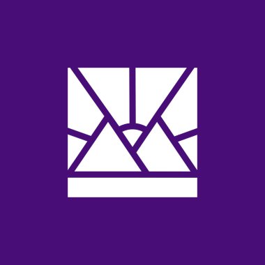 the mountain logo, icon, symbol in bohemian style on a blue background. vector element illustration for decoration in modern minimalist style.