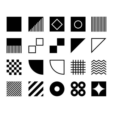 set of abstract element decoration in a simple style. random shape of icon elements to create any design.