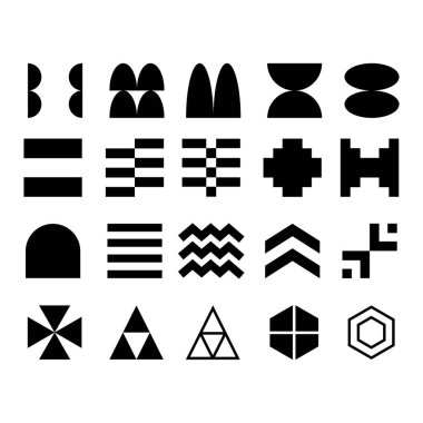 a collection of abstract geometric shape for element design. random shape of icon elements to create any design.
