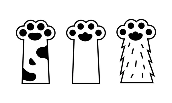 Simple Element Set Paw Illustrations Minimalist Design Various Shapes Design — ストックベクタ