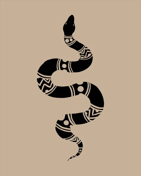 Abstract Object Contemporary Scandinavian Styles Silhouette Ink Vector Illustrations Snake — 图库矢量图片