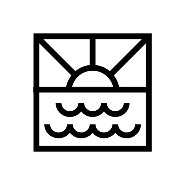 Sunset Logo Icon Symbol Bohemian Style White Background Vector Element — Stockový vektor