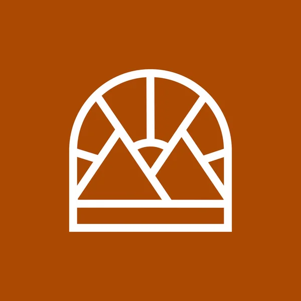 Mountain Logo Icon Symbol Bohemian Style Brown Background Vector Element — Archivo Imágenes Vectoriales
