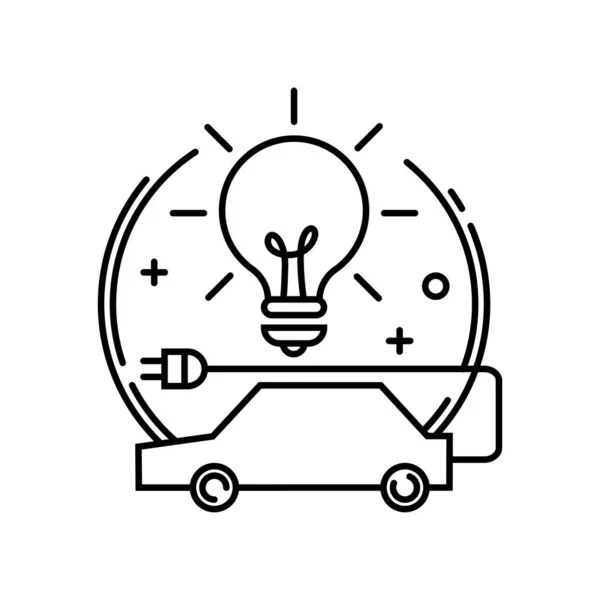 Linear Illustration Living Issue Logo Vehicles Fuel Resource Website App — Vetor de Stock