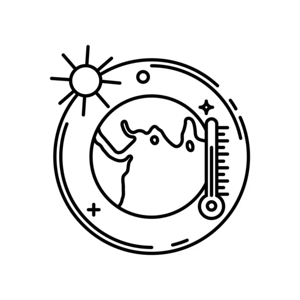 Linear Illustration Living Issue Logo Climate Weather Related Website App — Stok Vektör