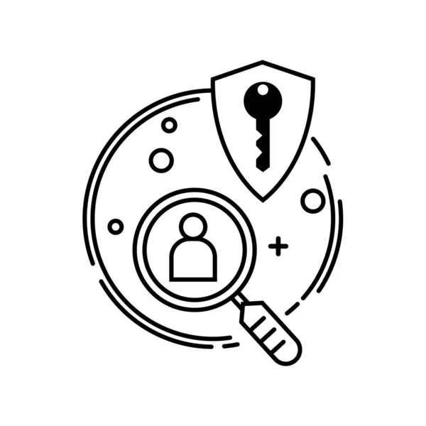 Linear Illustration Living Issue Logo Digital Security Safety Privacy Etc — стоковый вектор