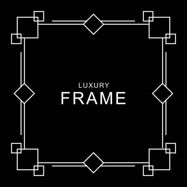 Simple Square Frame Some Ornament Border Collection Set White Outline — Stockový vektor