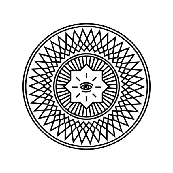 Mandala Círculo Abstracto Ilustración Relacionada Con Creencia Espiritual Cierta Hermoso — Vector de stock