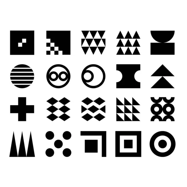 Abstract Geometric Shape Icon Set Collection Element Decoration Random Shape — Stock Vector