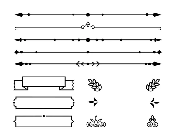 Various Ornament Vector Illustrations Simple Style Decorative Element Bars Highlighting — Stock Vector