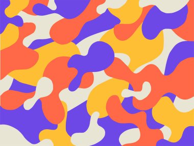 arkaplan ve kumaş baskısı için renk şekillerinin ve hatların kusursuz vektör bileşimi - Vektör