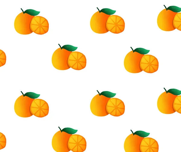 Disegno Frutta Arancione Sfondo Bianco Elemento Decorativo Design Tema Fresco — Foto Stock