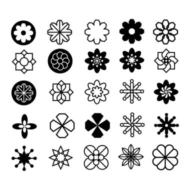 Yıldız koleksiyon setinin çeşitli stilleri. Kar taneleri, parlak nesneler, dekorasyonlar vs. için uygun yıldız çizimlerinin çeşitli şekilleri.