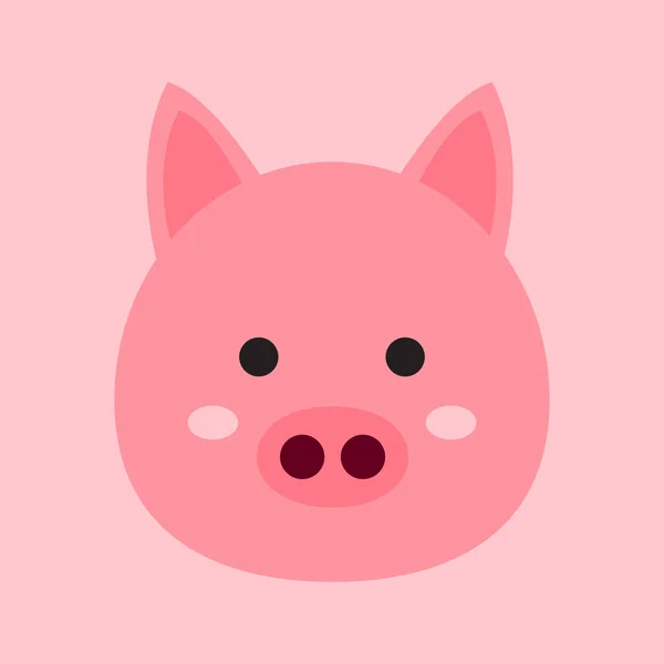 Tête Porc Dans Style Illustration Mignon Une Collection Dessins Animaliers — Image vectorielle