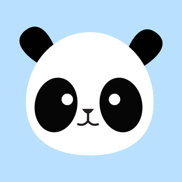 Cabeça Panda Estilo Bonito Ilustração Uma Coleção Desenhos Animados Animais — Vetor de Stock