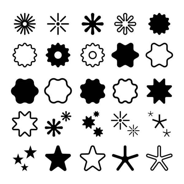 Conjunto Coleção Ícones Estrela Vários Estilos Ilustrações Estrelas Que São — Vetor de Stock