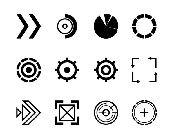 Conjunto Iconos Abstractos Varias Formas Para Sitio Web Interfaz Aplicación — Archivo Imágenes Vectoriales