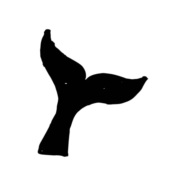 Eine Illustration Einer Walschwanzsilhouette Für Aufkleber Elementdesign Usw Handgezeichnete Vektorillustration — Stockvektor
