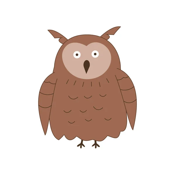 Owl Illustration Doodle Hand Drawn Animal Collection Cartoon Drawing Vector — Stock Vector