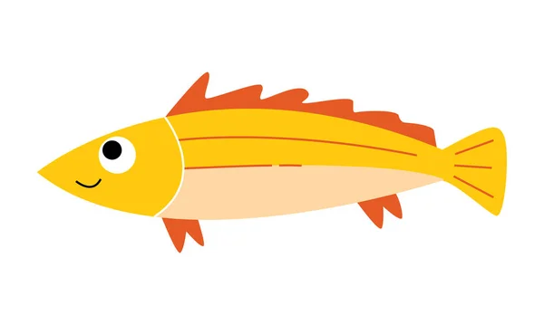 Uma Ilustração Peixe Amarelo Coleção Desenho Animais Marinhos Estilo Desenho —  Vetores de Stock