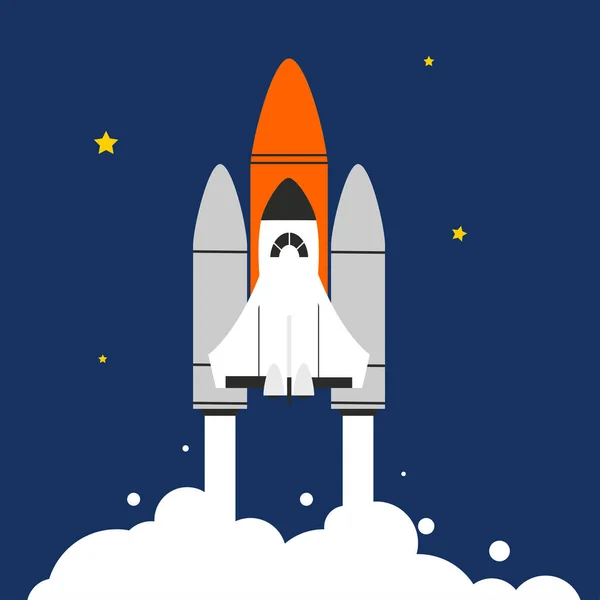 Ausrüstung Für Weltraumexpeditionen Eine Space Shuttle Illustration Flachen Cartoon Stil — Stockvektor