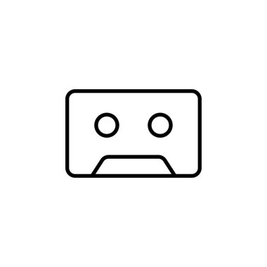 Teyp. Dijital ya da çevrimiçi müzik çalar için düzenlenebilir simgeler. Müzik web sitesi veya uygulama arayüzü için basit ve minimalist illüstrasyon.