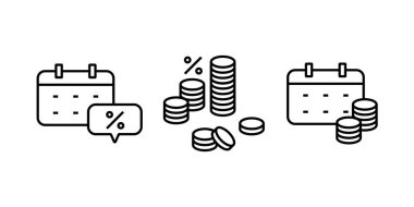 Finansal şeylerle ilişkili düzenlenebilir ikonun yaratıcı illüstrasyonu. Borç ve borç. Finansal veya ekonomik uygulamaların ui ux tasarımı için uygun element vektör vuruşu.
