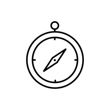 Pusula. Açık hava aktivitesi, yürüyüş, kamp vb. ile ilgili düzenlenebilir ikonlar koleksiyonu. Ou ux eğlence ve seyahat hizmetleri uygulaması logosu için basit ve minimalist illüstrasyon.