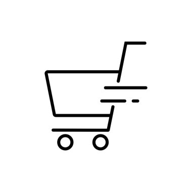 Online alışveriş arabası sembolü. Online servislerin düzenlenebilir simge koleksiyonu. Web sitesi veya mobil uygulama arayüzü için basit ve minimalist simgeler.