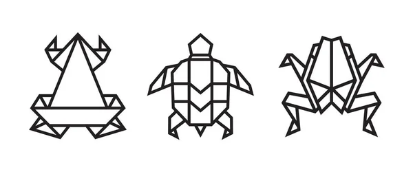 Origami Stil Illustration Von Amphibien Abstrakte Geometrische Umrisszeichnung Für Symbol — Stockvektor