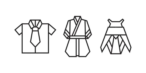 Origami Illustrazione Stile Vestiti Disegno Astratto Contorno Geometrico Icona Logo — Vettoriale Stock