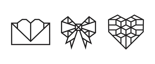 Origami Ilustração Estilo Material Presente Resumo Desenho Contorno Geométrico Para — Vetor de Stock
