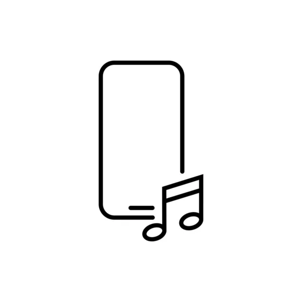 Музыка Мобильном Телефоне Редактируемые Иконки Цифрового Онлайн Музыкального Медиаплеера Простая — стоковый вектор