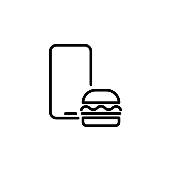 Mobil Sembolde Fast Food Dağıtım Servisi Online Servislerin Düzenlenebilir Simge — Stok Vektör