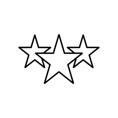 Üç yıldız. Zafer, ödüllendirme, derecelendirme vs. ile ilgili bir simge. ui ux web sitesi ya da mobil uygulama için düzenlenebilir öge.