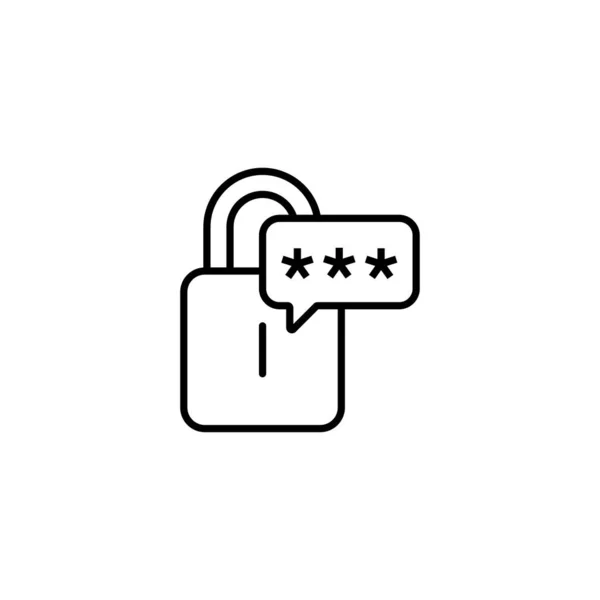 Password Access Symbol Privacy Security Icon Collection Editable Line Vector — Stock Vector