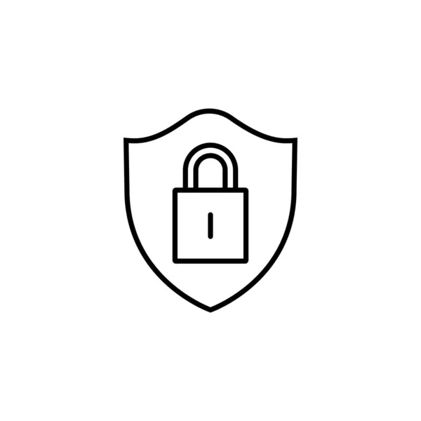 Protected Padlock Symbol Privacy Security Icon Collection Editable Line Vector — Stock Vector