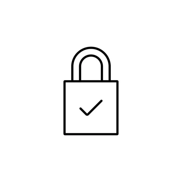 Закрытый Символ Сбор Значков Конфиденциальности Безопасности Удобный Линейный Вектор Сайта — стоковый вектор