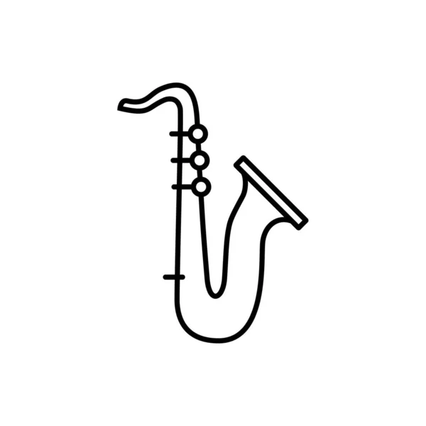 Символ Саксофона Редактируемые Иконы Связанные Музыкальными Инструментами Прочим Простой Минималистский — стоковый вектор