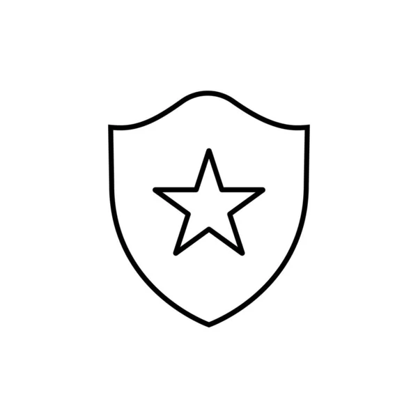 Emblème Étoile Forme Bouclier Une Icône Liée Victoire Attribution Notation — Image vectorielle