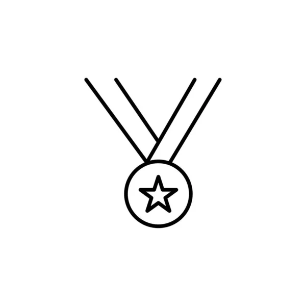 Медаль Иконка Связанная Победой Награждением Рейтингом Редактируемый Элемент Вебсайта Мобильного — стоковый вектор