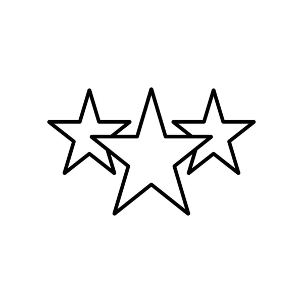 Три Звезды Иконка Связанная Победой Награждением Рейтингом Редактируемый Элемент Вебсайта — стоковый вектор