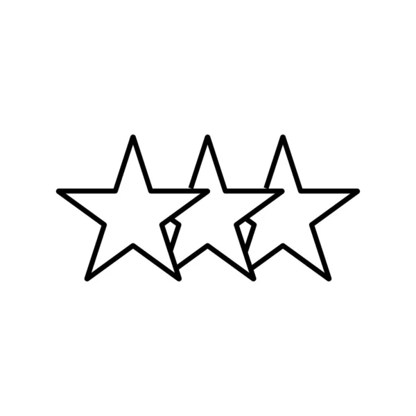 Три Звезды Иконка Связанная Победой Награждением Рейтингом Редактируемый Элемент Вебсайта — стоковый вектор