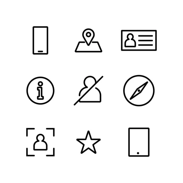 Ícones Mais Comumente Utilizados Para Design Elementos Telefone Móvel Coleção — Vetor de Stock