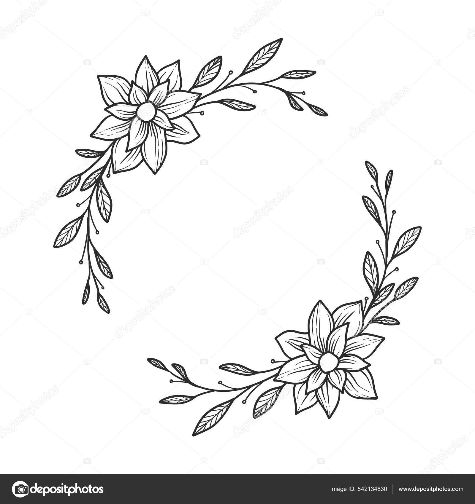 illustration de couronne de fleurs pour un cadre décoratif. beau