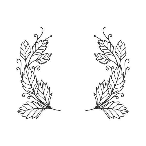Bloemenkrans Illustratie Voor Een Decoratief Frame Mooie Handgetekende Tekening Van — Stockvector