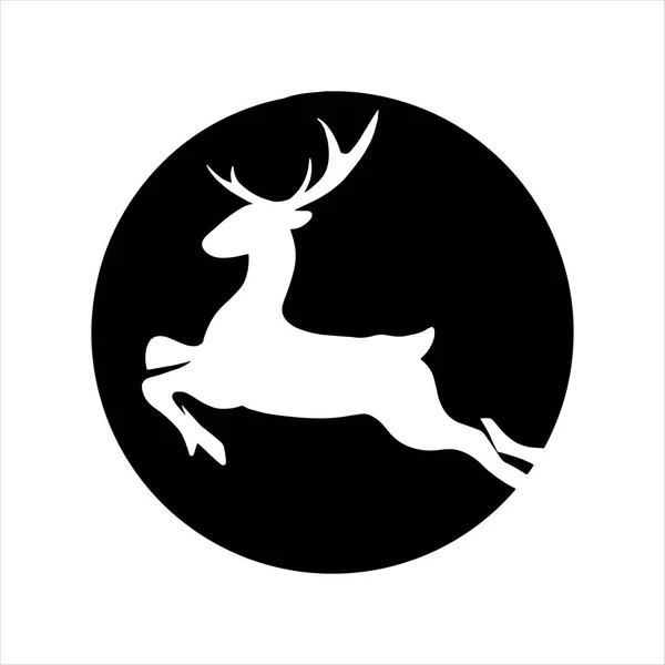 圆圆的鹿跑的轮廓 — 图库矢量图片