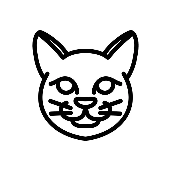 Katzenkopfvektorlinien Symbol Tierkopfvektorlinien Kunst Isolierte Tier Illustration Für Logo Design — Stockvektor